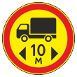 Дорожный знак 3.15 «Ограничение длины» (временный) (металл 0,8 мм, I типоразмер: диаметр 600 мм, С/О пленка: тип А коммерческая)
